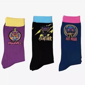 New Funko POP! Marvel: Avengers 3pk Crew Socks - Ant-Man, Black Panther, Cpt Mvl